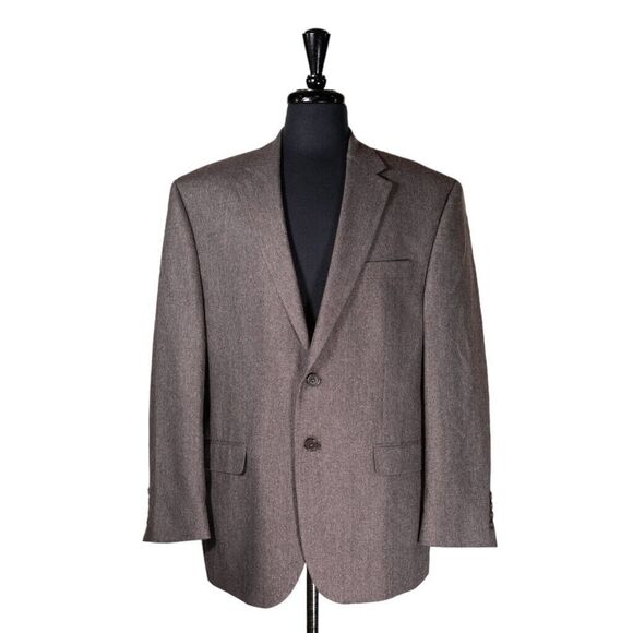 Ralph Lauren Mens Blazer Brown Herringbone Wool Cashmere Jacket Sport Coat 42S
